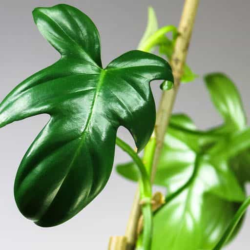 Fiddle Leaf Philodendron foliage up close.