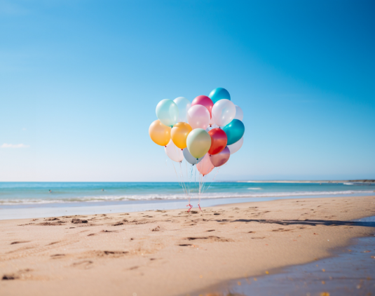 Balloons on the beach