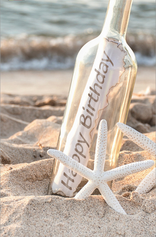Birthday message in a bottle - Small